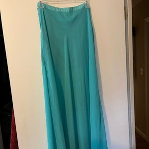Forever 21 turquoise maxi skirt with slits